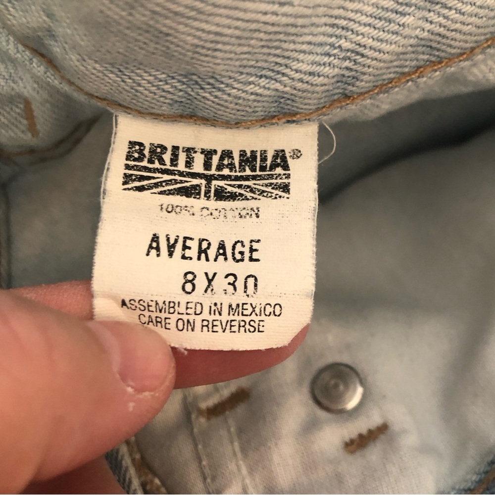 Vintage Brittania High Rise Light Wash Pleated Mom Jeans - Picture 10 of 11
